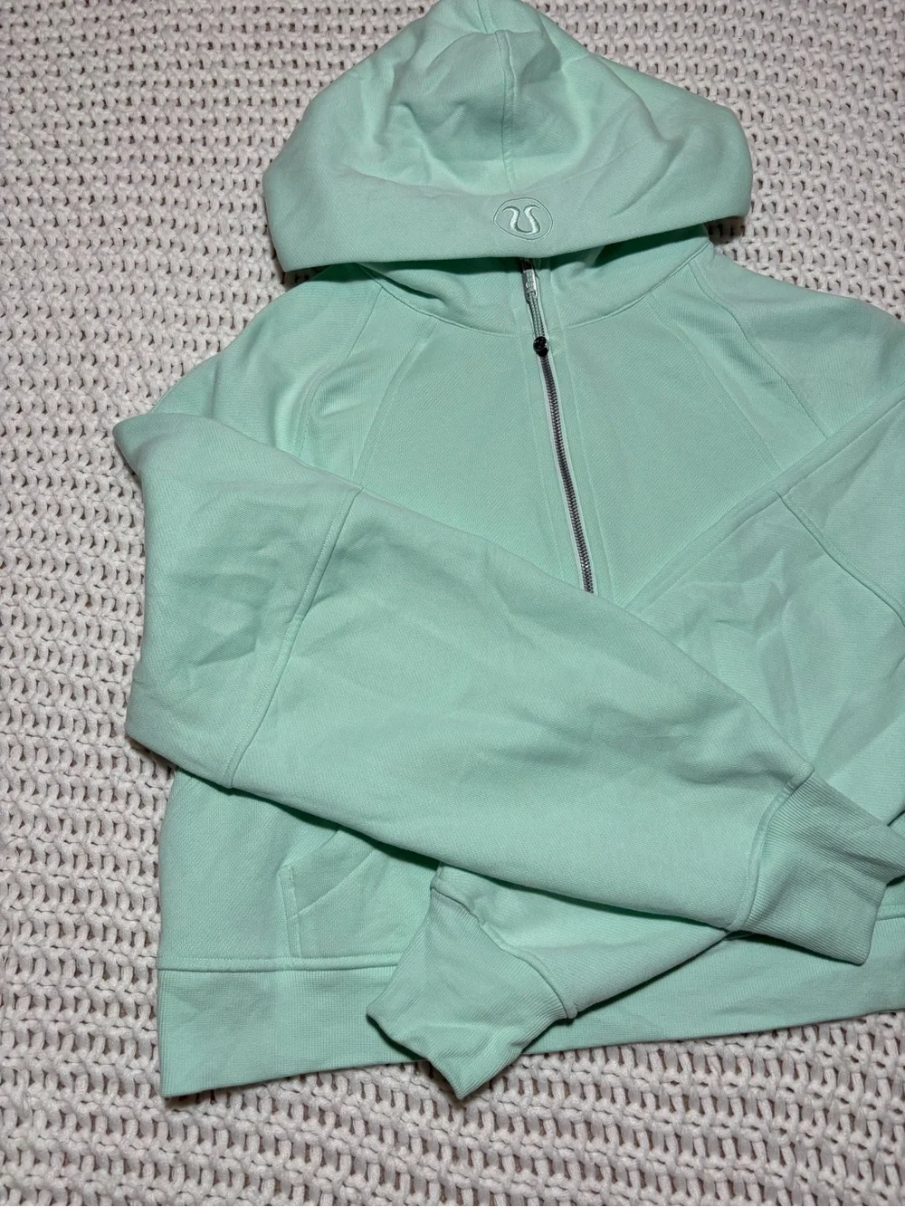 lululemon sea mist scuba oversized half zip hoodie size m/l